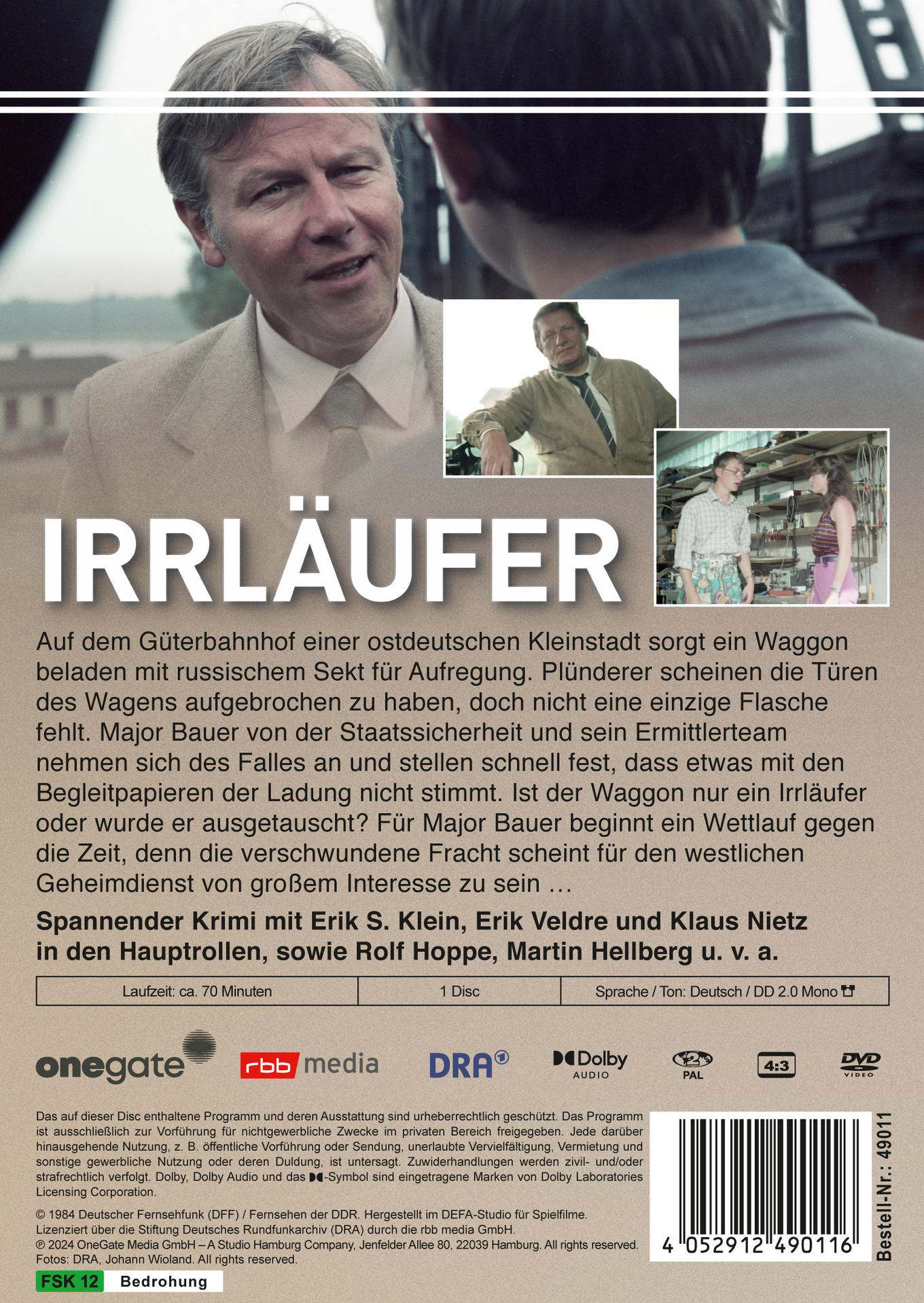 DVD-Hülle mit Filmtitel und Schauspielernamen. Text ist auf Deutsch. Die Rückseite zeigt eine Szene.