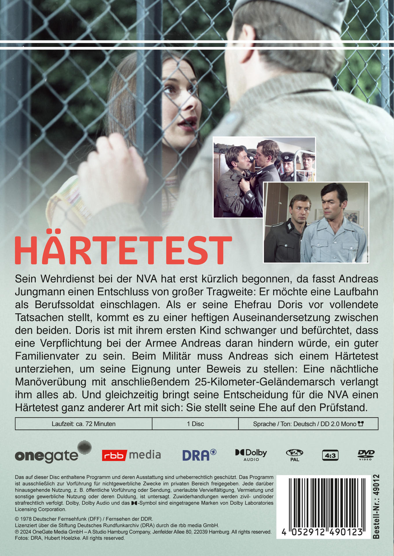 Ein Filmcover mit Menschen vor einem Zaun und Text auf Deutsch.
