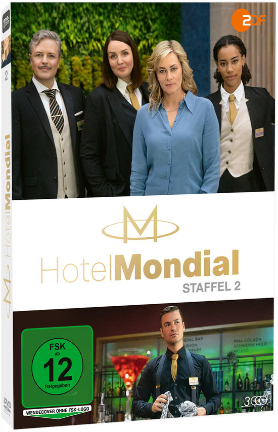 DVD-Hülle für Hotel Mondial Staffel 2. Enthält ein Castfoto und Logo.