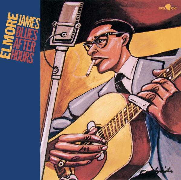 Album borító gitározó és dohányzó férfival, 'Elmore James'.