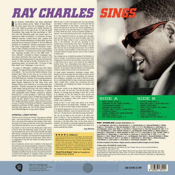 Ray Charles album borítója, a művész arca napszemüvegben és szöveg.