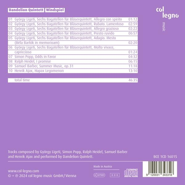 CD-Cover mit Titel, Trackliste und Gesamtspielzeit. Logo und Webadresse unten.