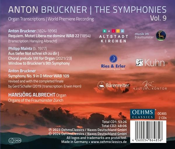 Albumcover mit Anton Bruckner, Titeln und Logos auf einem Himmelsmotiv.