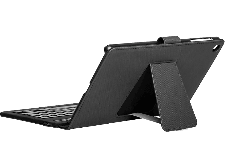REACONDICIONADO Seminuevo Muy bueno Funda con teclado - Silver HT Samsung A9+, Para 11", Teclado Bluetooth, Cable USB-C, Antideslizante, Negro