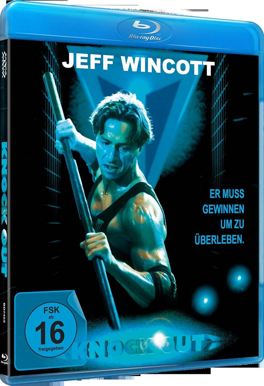 DVD-Hülle mit einem Filmplakat, das einen Mann mit einer Stange zeigt. Der Text ist auf Deutsch.