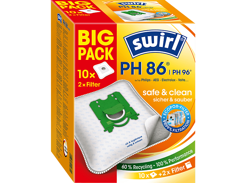 SWIRL PH86 - Staubsaugerbeutel Big-Pack 10er