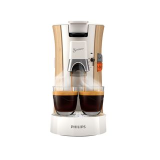 PHILIPS SENSEO® Select CSA240/05 mit Kaffeestärkewahl Plus und Memo-Funktion, 0.9L Wassertank, Padmaschine, Seidenweiß matt