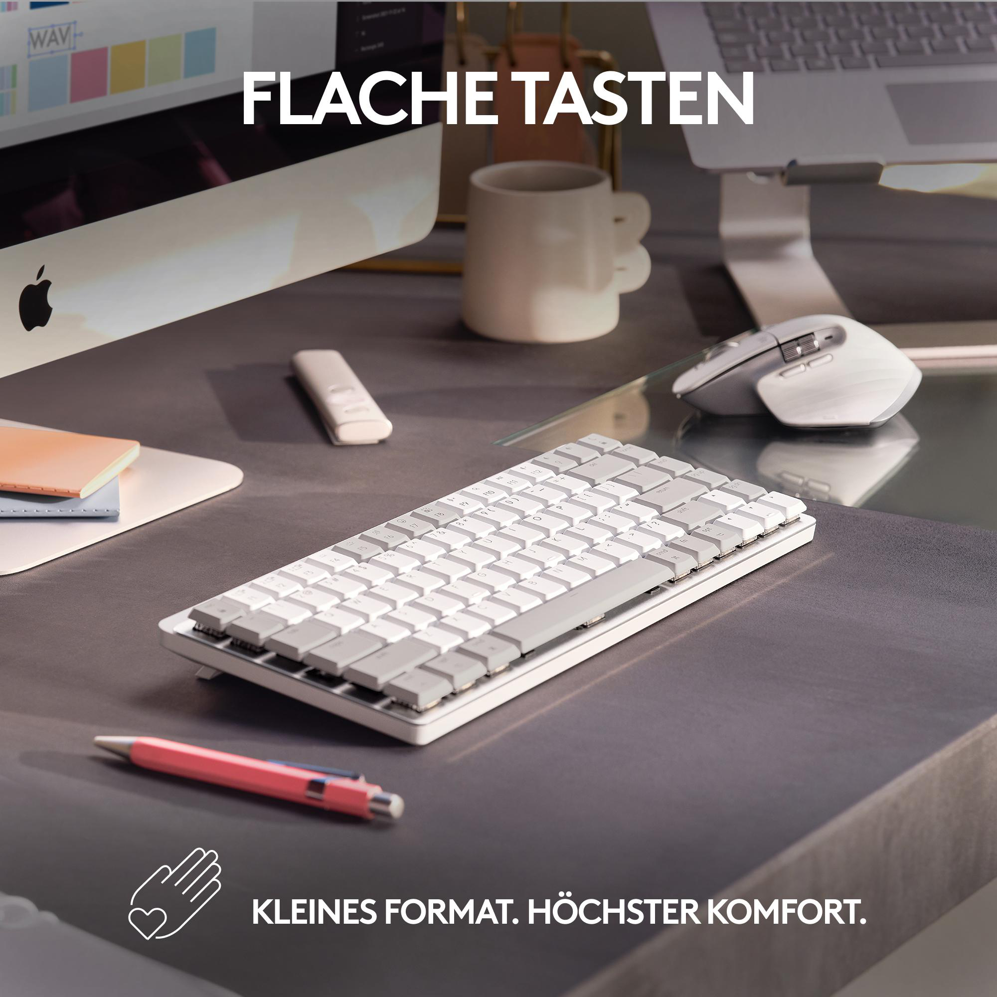 kabellos, Pale Mechanical Mini Grey Mac, MX für Tastatur, LOGITECH