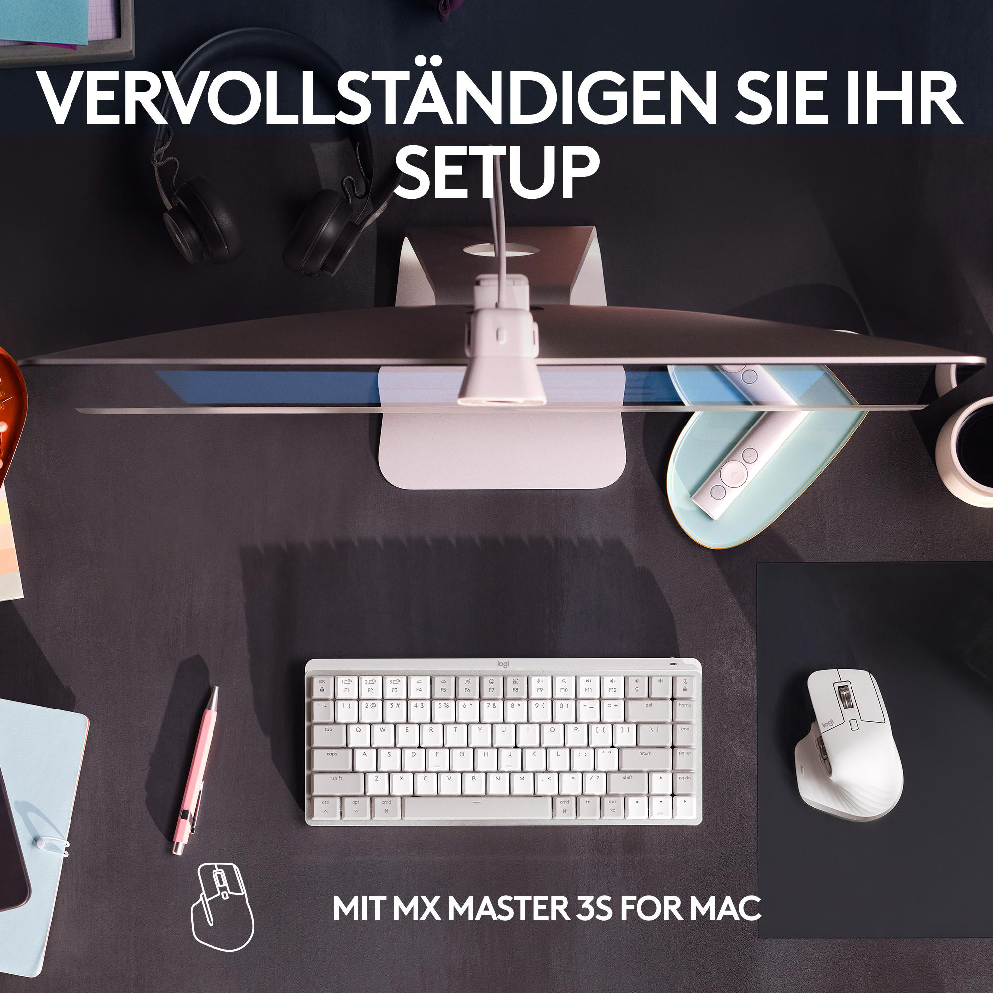 LOGITECH MX Mac, Mechanical Tastatur, Pale für kabellos, Mini Grey