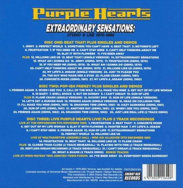CD-Cover mit Titelliste. Text auf gelb-schwarzem Hintergrund. Cherry Red Records Logo.