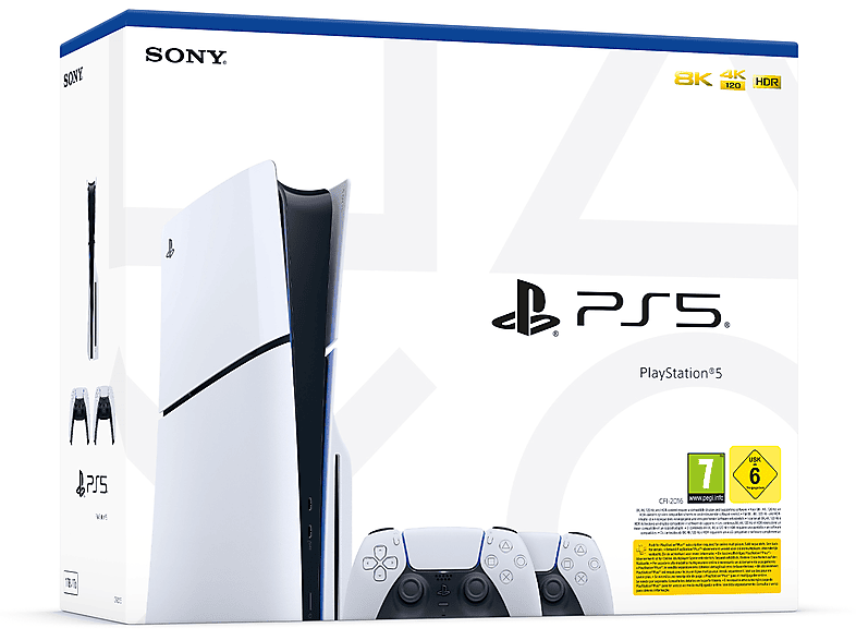Sony PS5 Disc Slim + DualSense, White PS5----Console fissa