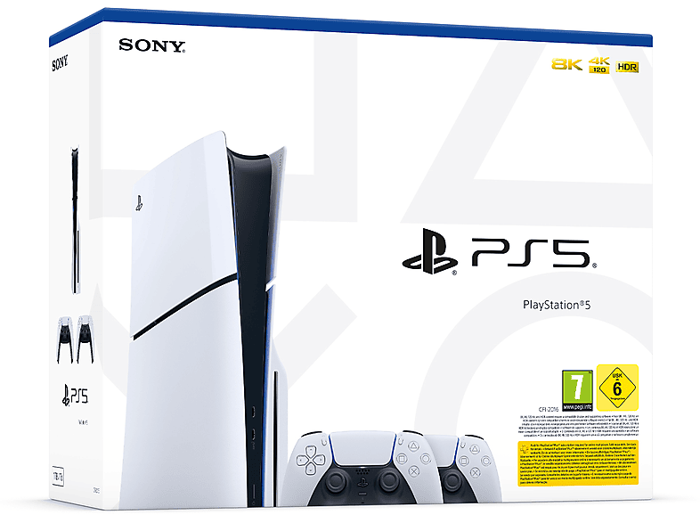 SONY PS5 Disc Slim + DualSense, White