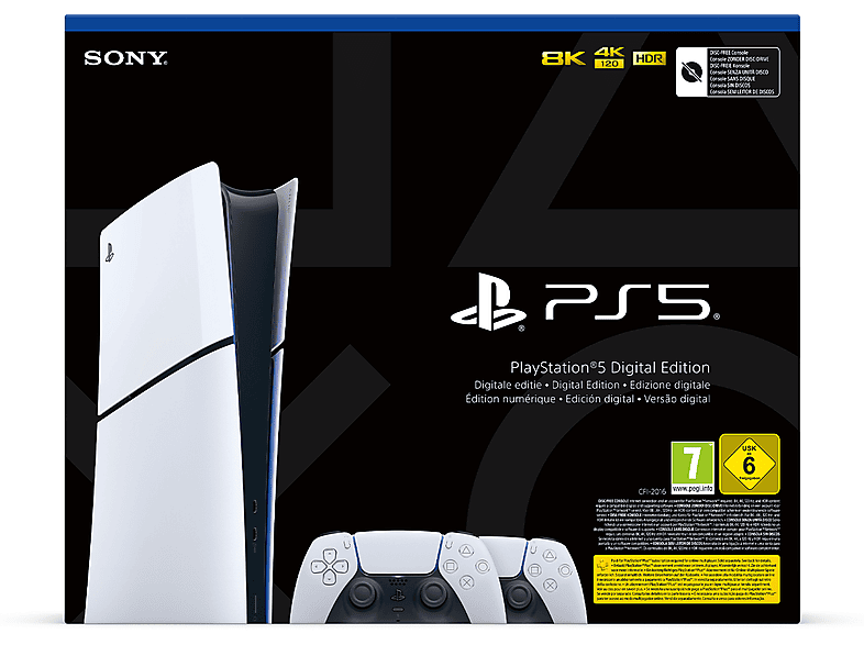 Sony PS5 Slim Dig. + DualSense, White PS5----Console fissa