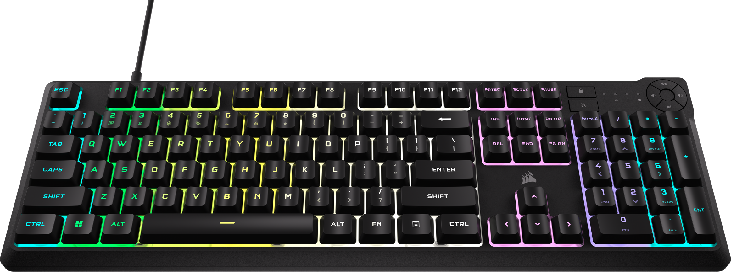 CORSAIR K55 CORE RGB - Gaming-Tastatur, Kabelgebunden, QWERTZ, Full size, Rubber dome, Schwarz