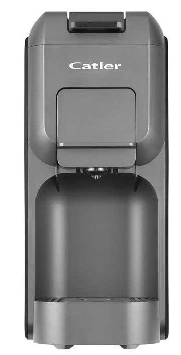 Szara ekspres do kawy Catler z przodu. Maszyna ma elegancki, nowoczesny design.