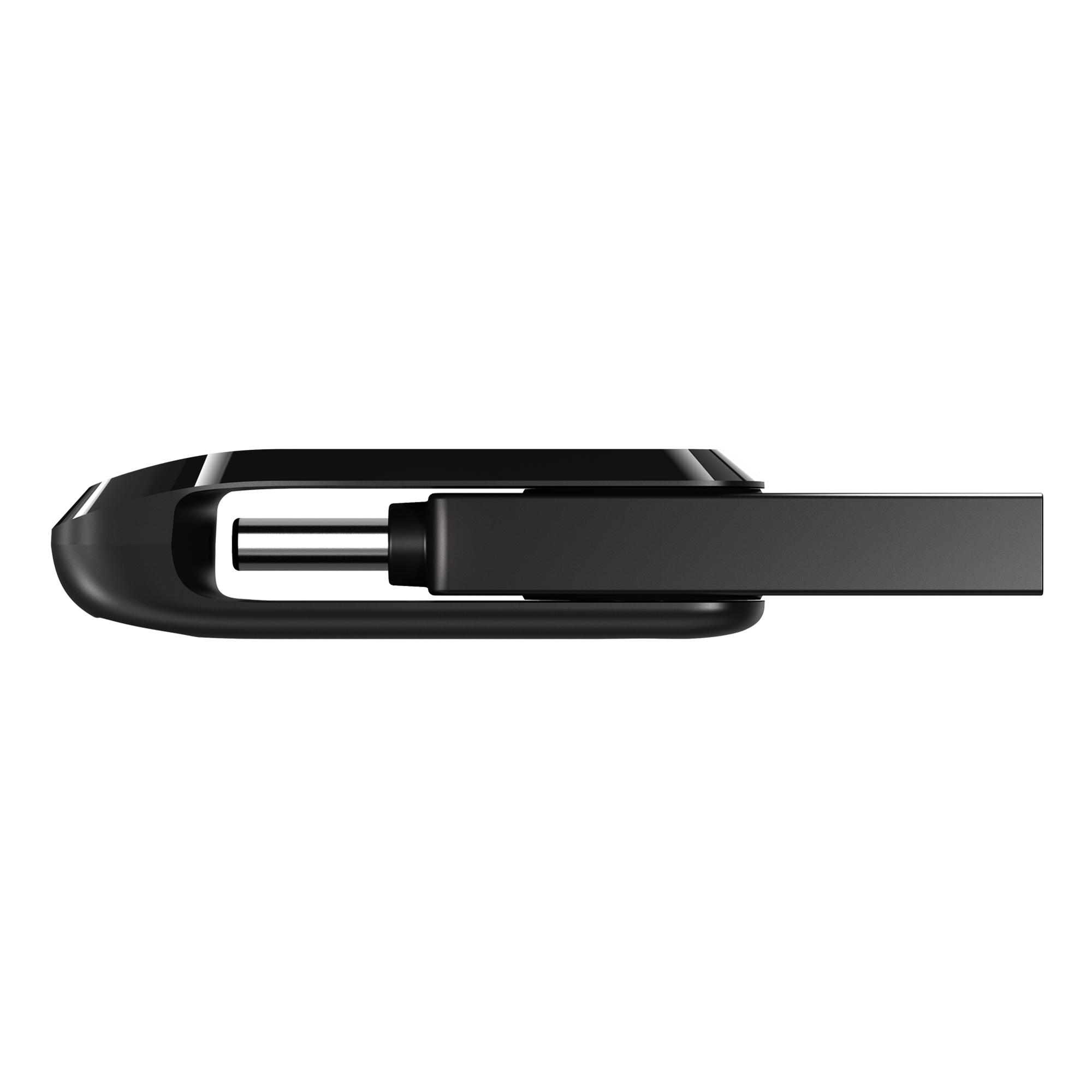 Nahaufnahme eines schwarzen USB-Sticks, der den Metallanschluss zeigt.