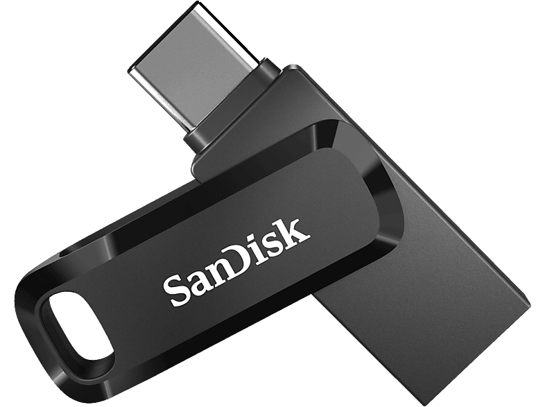 SANDISK Ultra® Dual Drive Go USB Stick, 128 GB, 400 MB/s, Schwarz
