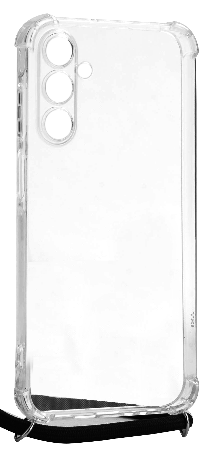 Transparente Handyhülle. Die Hülle hat ein klares, schützendes Design. Die Hülle ist für ein Telefonmodell.