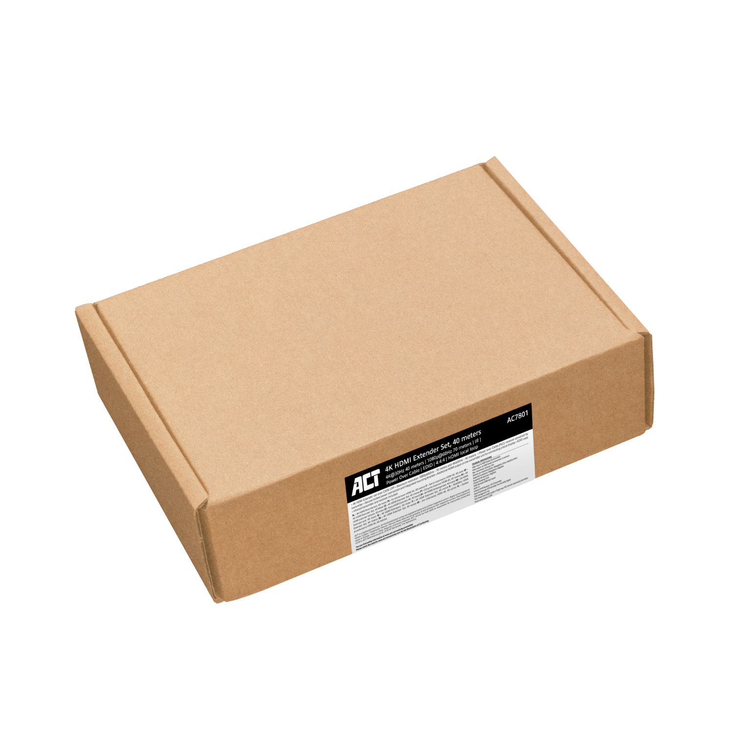 Cardboard box with a product label on a white background. The box is slightly angled.
