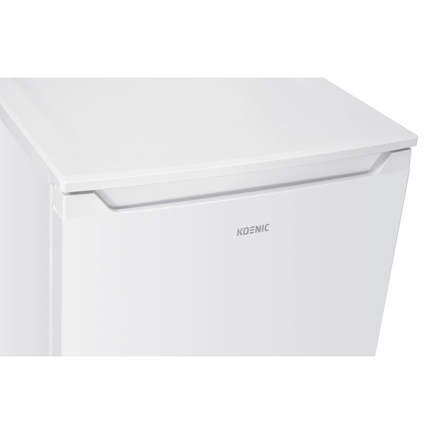 A white refrigerator with the brand name 'KOENIC' visible on the front.