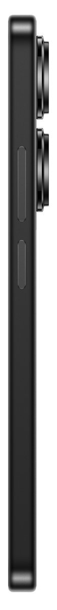 Widok z boku czarnego smartfona z podwójnymi obiektywami aparatu. Telefon ma przyciski z boku.