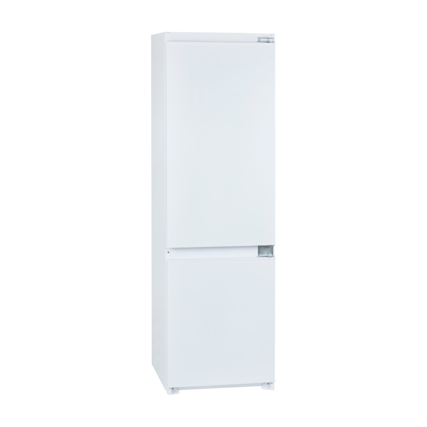 A white refrigerator with two doors, set against a plain white background.
