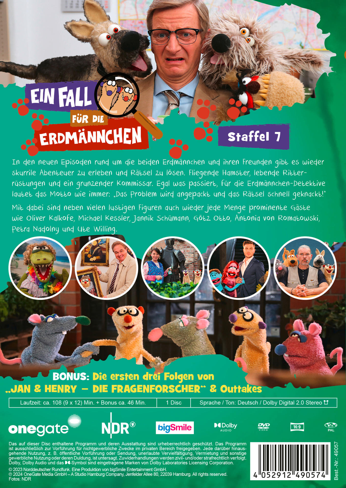 Rückseite einer DVD-Hülle mit Zeichentrickfiguren.