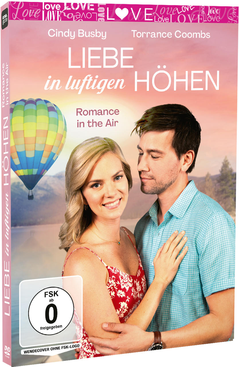 DVD-Cover: Paar vor Heißluftballon und Bergkette. Titel auf Deutsch.