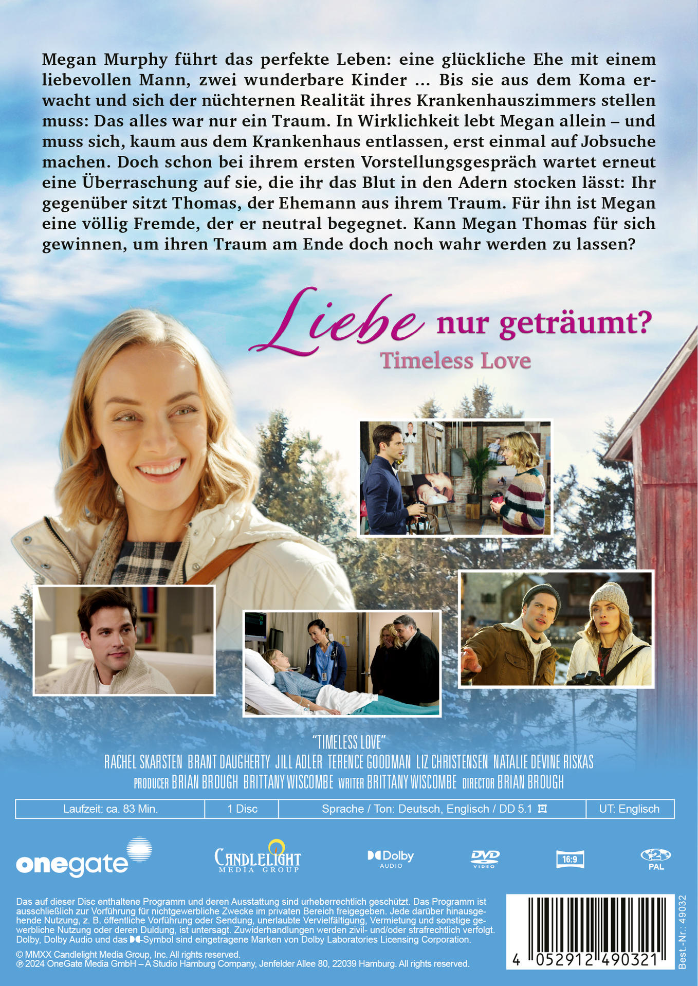 DVD-Hülle für den Film 'Timeless Love'. Zeigt eine lächelnde Frau, andere Schauspieler und Text.