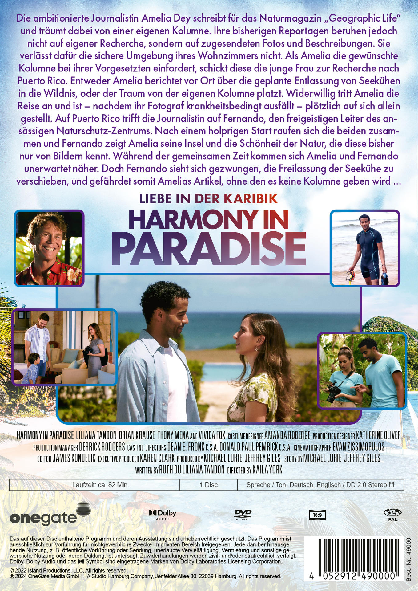 DVD-Rückseite mit Filmszenen, Text und verschiedenen Logos. Personen sind abgebildet.