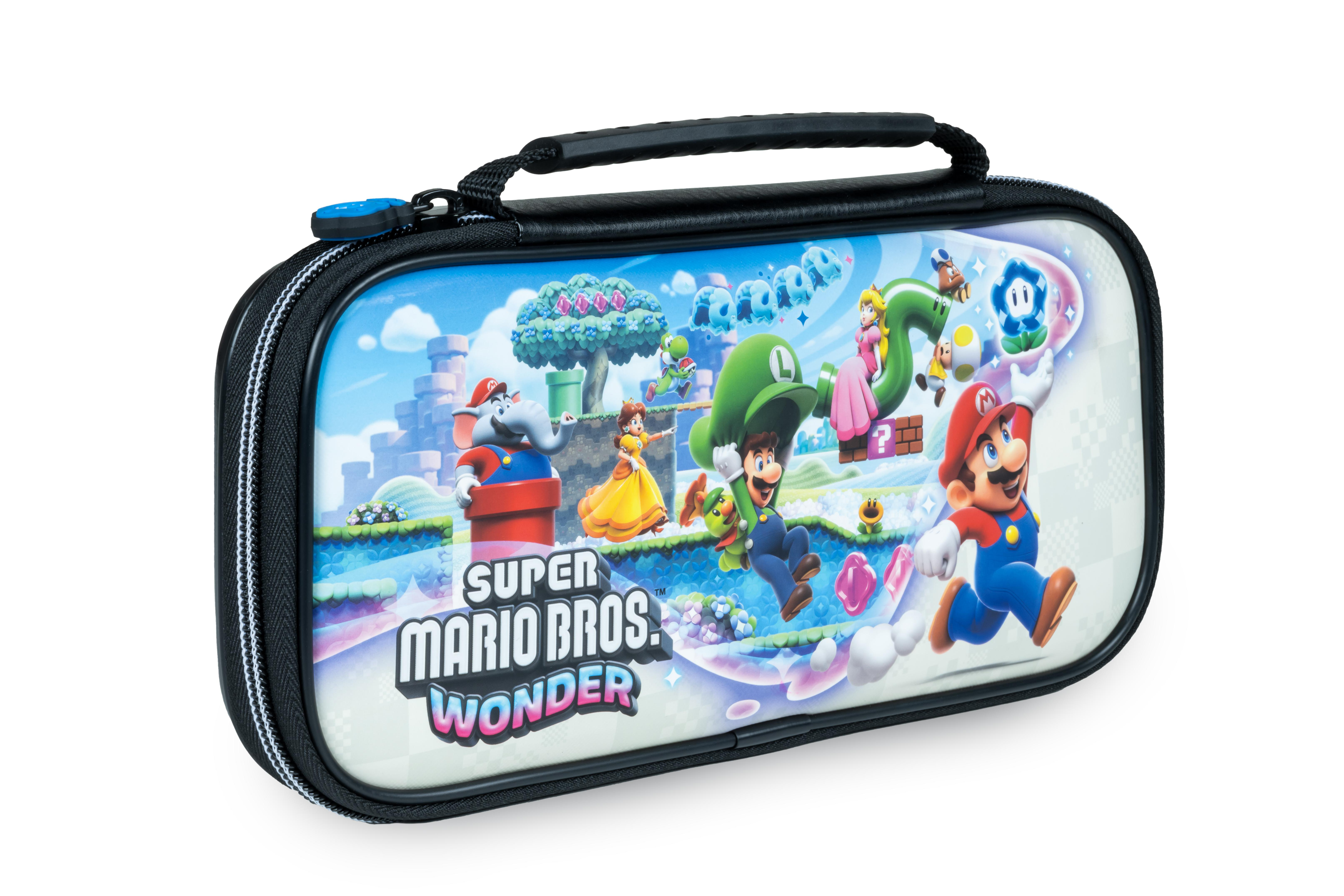 Super Mario Bros. Wonder Spielhülle mit Mario und Luigi und weiteren Charakteren.