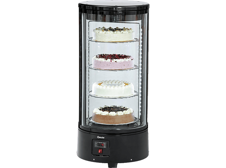 BARTSCHER 700207G Kuchenvitrine 72L Gewerbliche Kuchenvitrine (72 l, C, 983 mm hoch}, Schwarz)