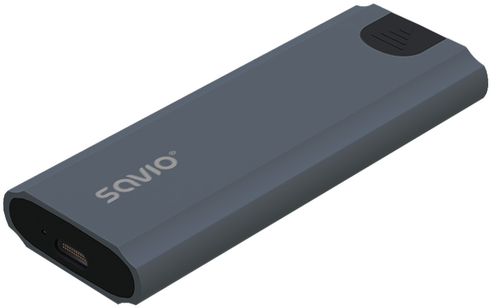 SAVIO Külső M.2 NVMe SSD ház, USB 3.1, szürke (AK-67)