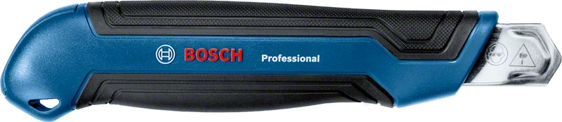 Kék-fekete Bosch Professional sniccer, ezüst pengével, fehér felületen.