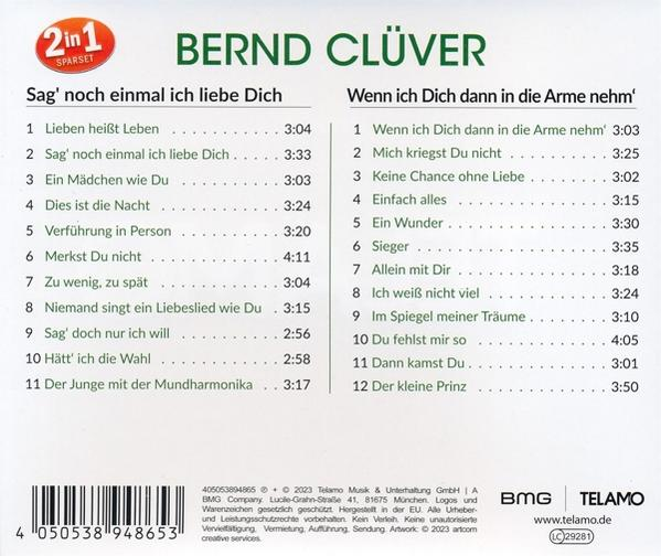 CD-Rückseite mit deutschem Text, Songtiteln und Copyright-Hinweis.