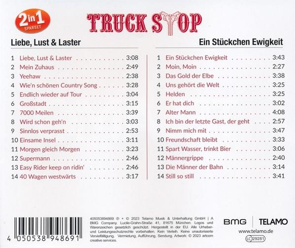 Rückseite einer Musik-CD mit Titelliste und Text auf Deutsch, mit Barcode unten.