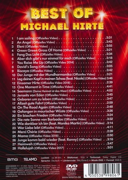DVD-Hülle von Michael Hirtes 'Best of'-Album. Titelliste und Logo sind sichtbar.