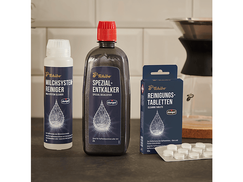 TCHIBO durgol Spezial-Entkalker für Kaffeemaschinen & Vollautomaten, Entkalker Blau