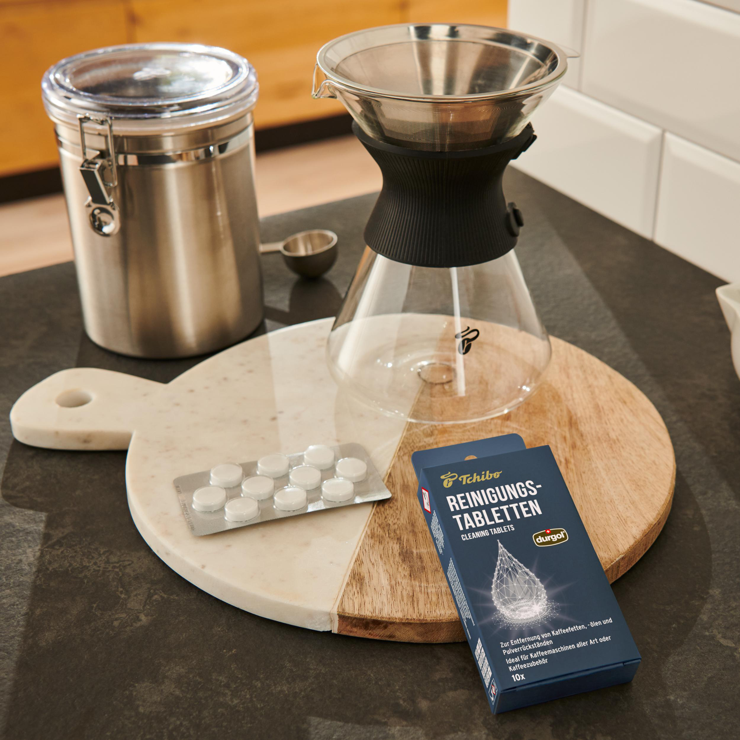 TCHIBO durgol Tabletten für Kaffeemaschinen & Vollautomaten, Reinigungstabletten Blau
