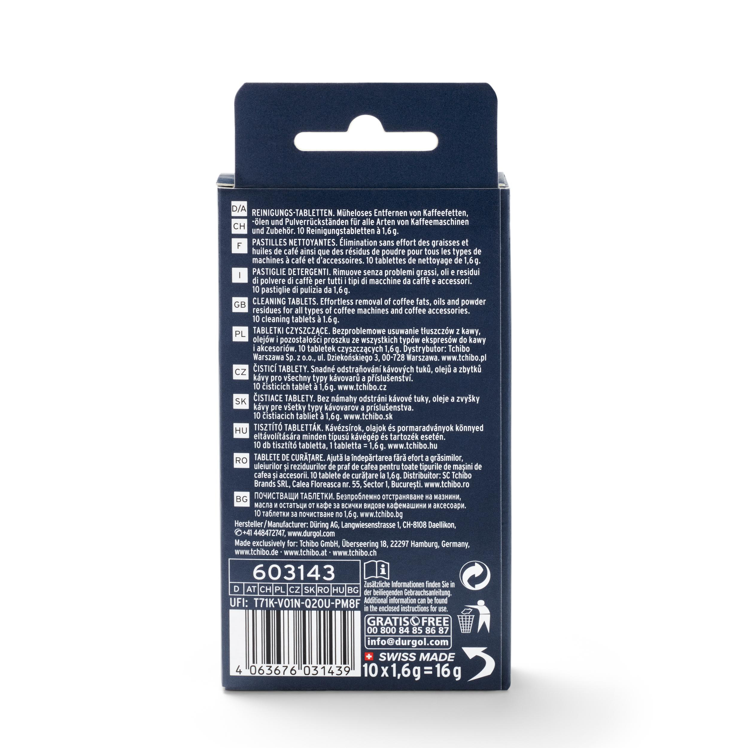 TCHIBO durgol Tabletten für Kaffeemaschinen & Vollautomaten, Reinigungstabletten Blau