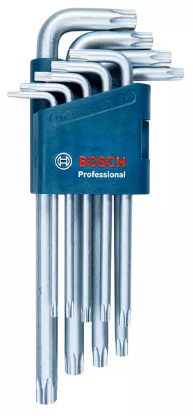 BOSCH PROFESSIONAL Torx imbuszkulcs készlet 9db (1600A01TH4), ezüst