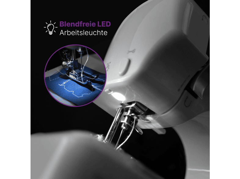 Clatronic NM 3795 Nähmaschine (7,2 Watt, 12-Stiche, Freiarmnähen, Weiß) — Foto 4 von 5
