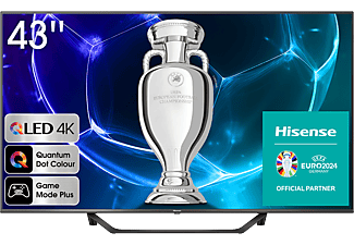 HISENSE 43A7KQ 4K UHD Smart QLED televízió, sötétszürke, 108 cm