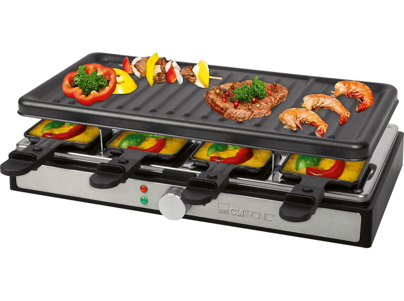 Clatronic RG 3757 Raclette (in Schwarz, für 8 Personen, 1400 Watt)