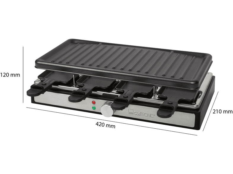 Clatronic RG 3757 Raclette (in Schwarz, für 8 Personen, 1400 Watt) — Foto 4 von 5
