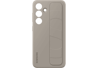 SAMSUNG Galaxy S24 Kordonlu & Standlı Silikon Telefon Kılıfı Boz Kahverengi