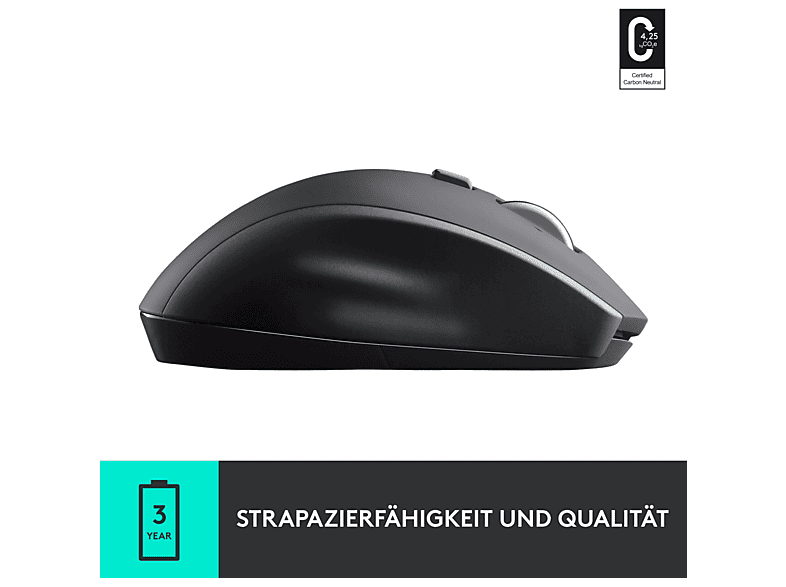 LOGITECH M705 Marathon Kabellose Maus, USB-Empfänger, Schwarz; PC Maus — Foto 4 von 5