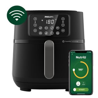 PHILIPS HD9285/90 Connected Airfryer XXL Series 5000 7.2L Heißluftfritteuse 2000 Watt Schwarz/Dunkles Silber