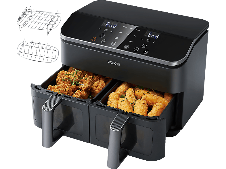 2 Stück Heißluftfritteuse Spritzschutz - Edelstahl Mit Silikonrand Für Cosori