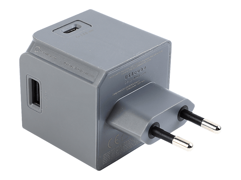 ALLOCACOC USBcube Original 2x USB-A&C - USB Ladegerät (Grau)